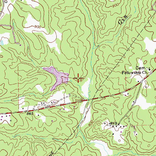 Topographic Map of Illges Pond, GA