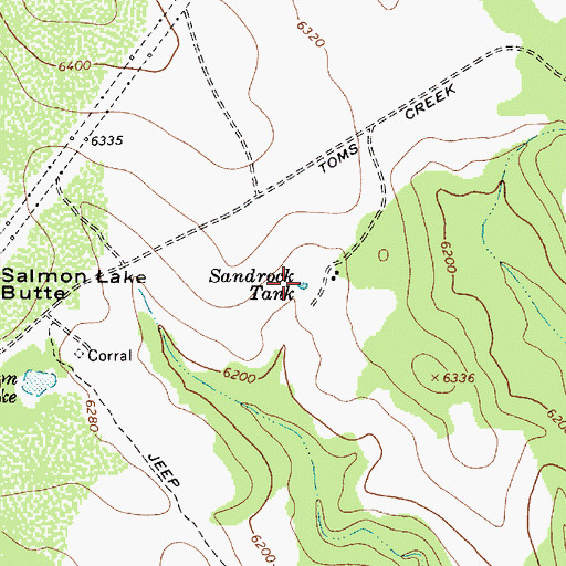Topographic Map of Sandrock Tank, AZ