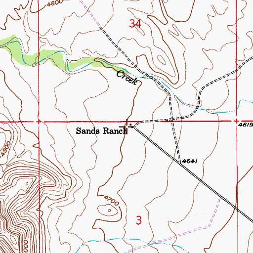 Topographic Map of Sands Ranch, AZ