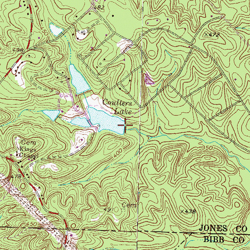 Topographic Map of Coulters Lake Dam, GA