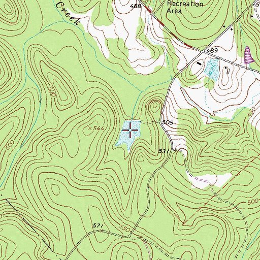 Topographic Map of Walker-Laney Lake, GA