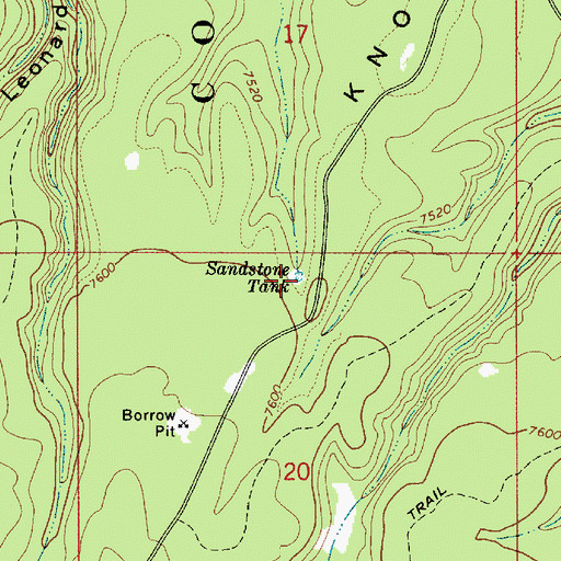 Topographic Map of Sandstone Tank, AZ