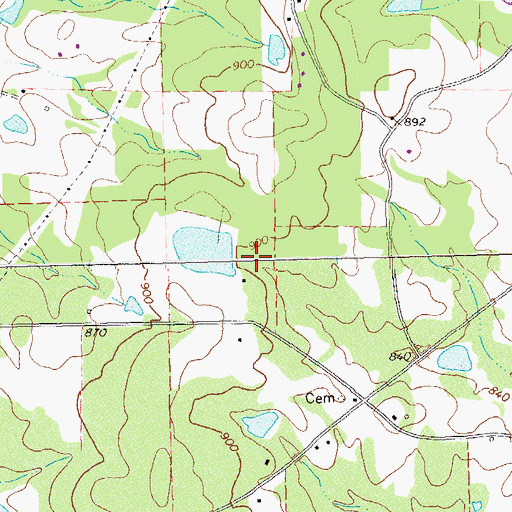 Topographic Map of Ferrel Lake Dam, GA