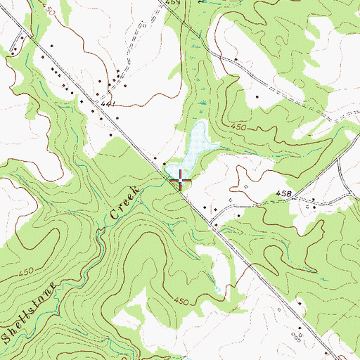 Topographic Map of Cason Lake Dam, GA