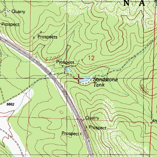 Topographic Map of Sandstone Tank, AZ