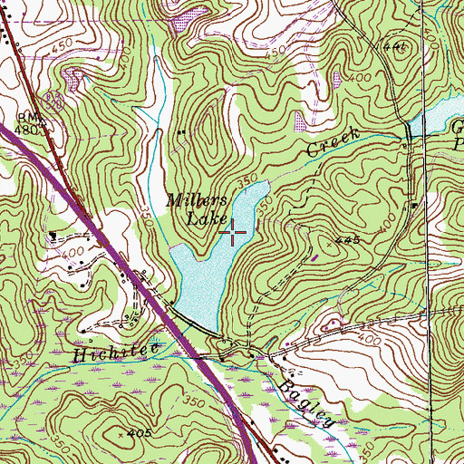 Topographic Map of Millers Lake Dam, GA