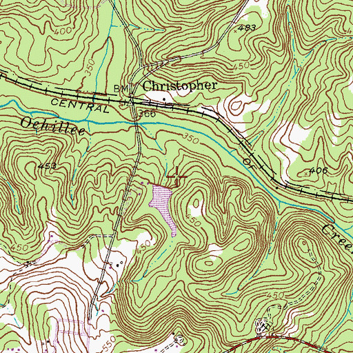 Topographic Map of Anderson Lake Dam, GA