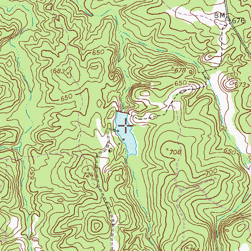 Topographic Map of Saunders Lake Dam, GA