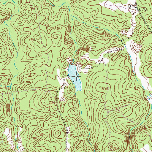 Topographic Map of Saunders Lake, GA