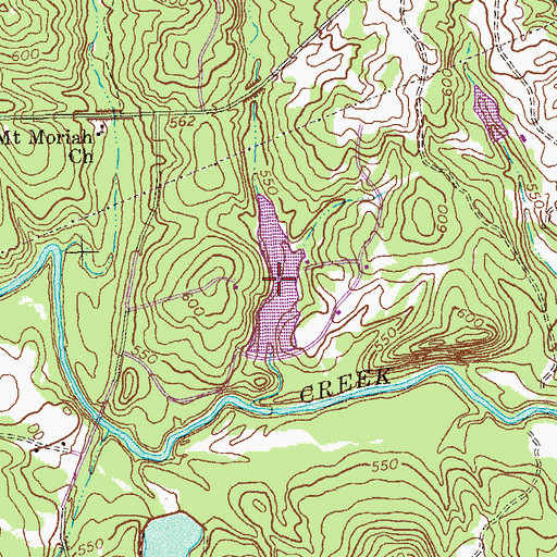 Topographic Map of Bickerstaff Lake, GA