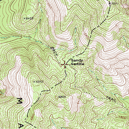Topographic Map of Sandy Saddle, AZ