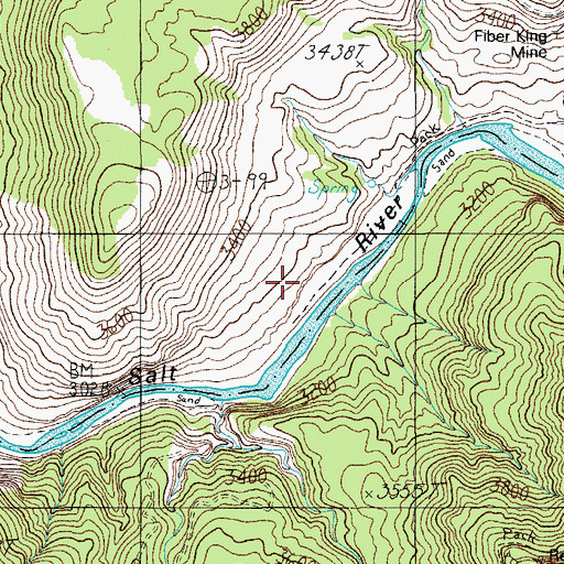 Topographic Map of Sanrace Cliff Dwellings, AZ