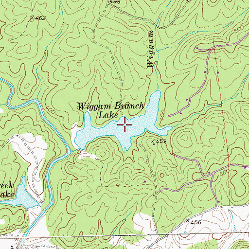 Topographic Map of Wiggam Branch Lake Dam, GA