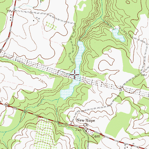 Topographic Map of Walnut Branch Fishing Lake, GA