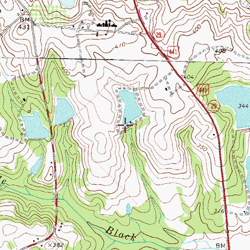 Topographic Map of Beckham Lake Dam, GA