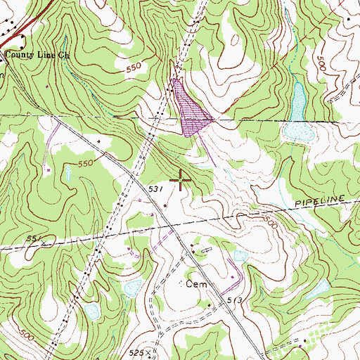 Topographic Map of McClure Lake, GA