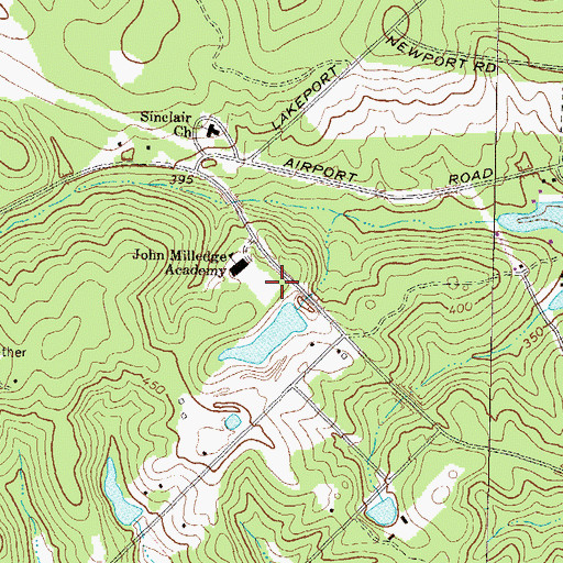 Topographic Map of John Milledge Academy Dam, GA