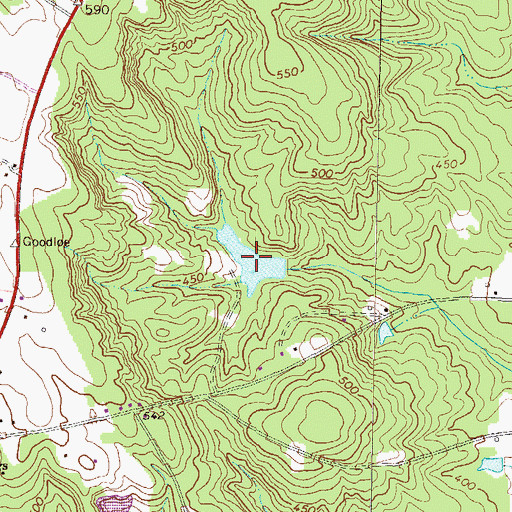 Topographic Map of Simpsons Lake, GA