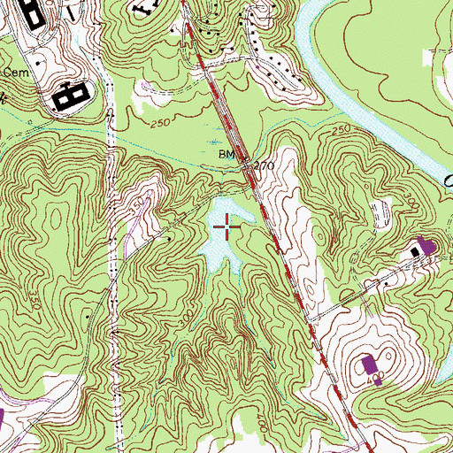 Topographic Map of Georgia Lake Number Nine, GA