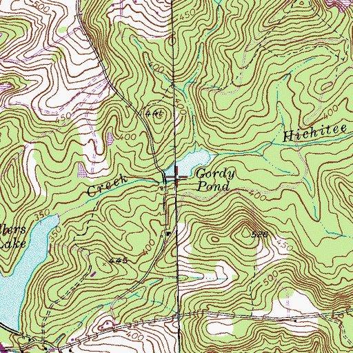 Topographic Map of Gordy Pond Dam, GA