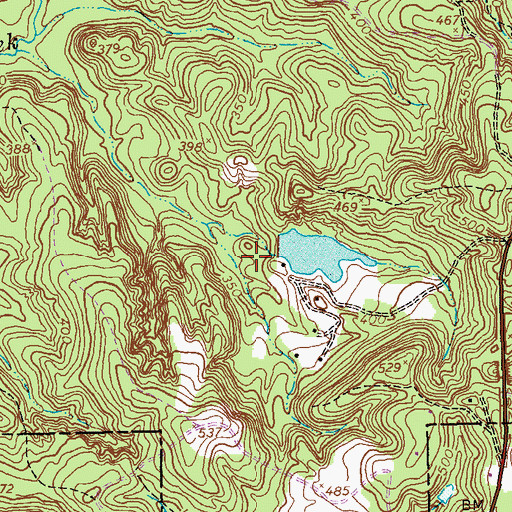 Topographic Map of Dykes Pond Dam, GA