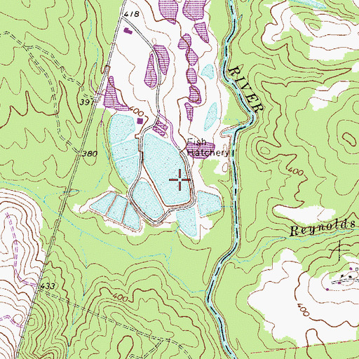 Topographic Map of Fish Hatchery Dam, GA
