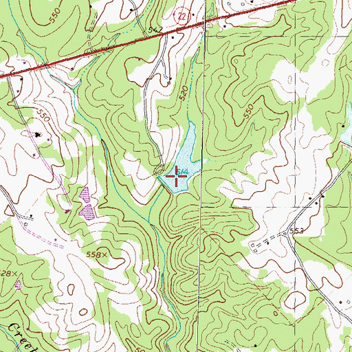 Topographic Map of Briscoe Dam, GA