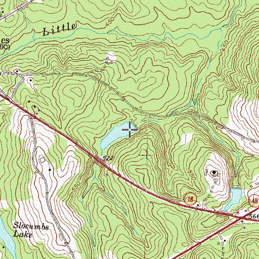 Topographic Map of Jones Lake Dam, GA