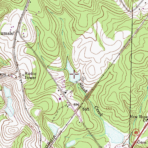 Topographic Map of Washburn Lake, GA