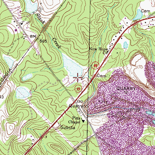 Topographic Map of Martin-Marietta Dam, GA