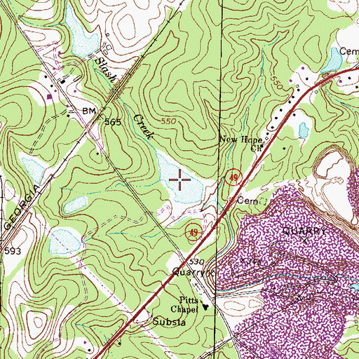 Topographic Map of Martin-Marietta Lake, GA