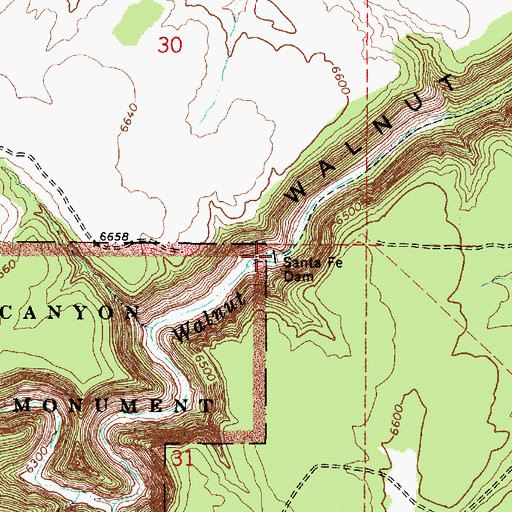 Topographic Map of Santa Fe Dam, AZ
