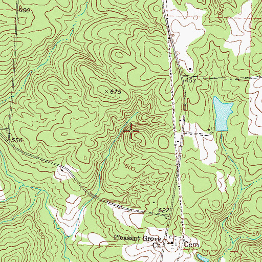 Topographic Map of Jones Lake Dam, GA