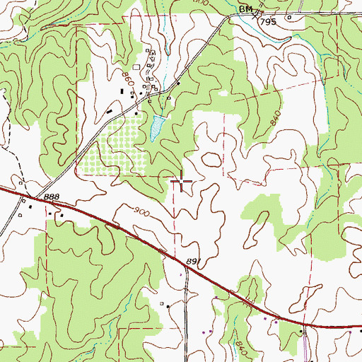 Topographic Map of Tabernacle Camp Lake, GA