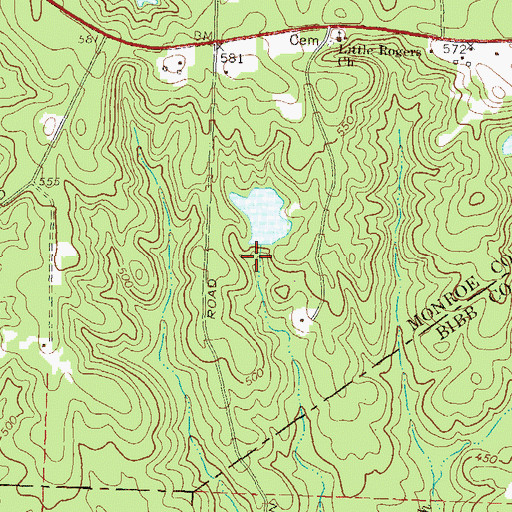 Topographic Map of Huneycut Lake Dam, GA