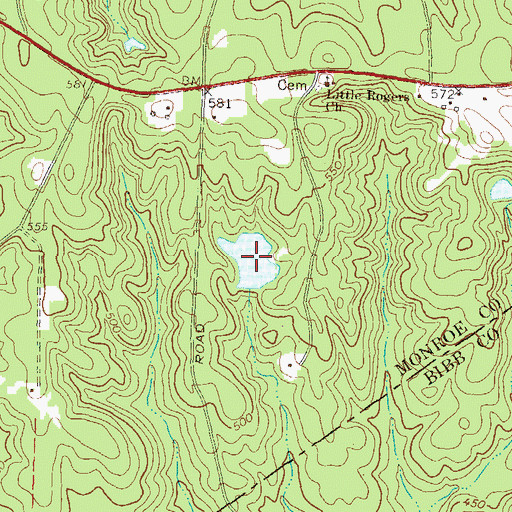 Topographic Map of Huneycut Lake, GA