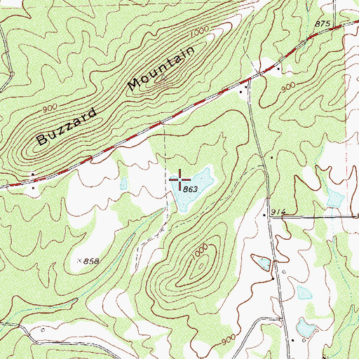 Topographic Map of Bates Pond, GA