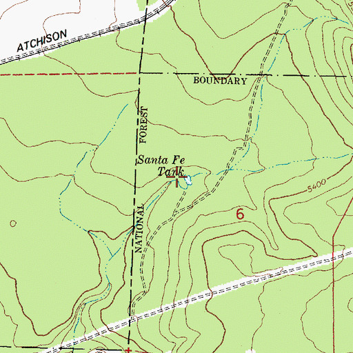 Topographic Map of Santa Fe Tank, AZ
