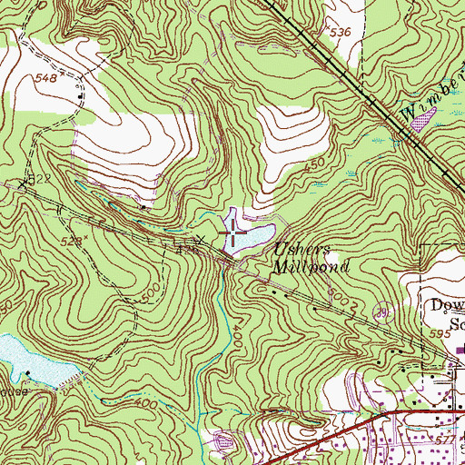 Topographic Map of Ushers Millpond Dam, GA