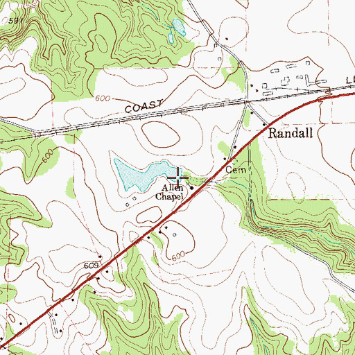 Topographic Map of Perkins Lake Dam, GA