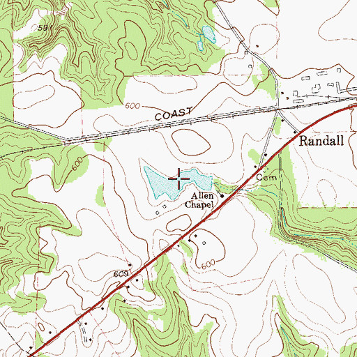Topographic Map of Perkins Lake, GA