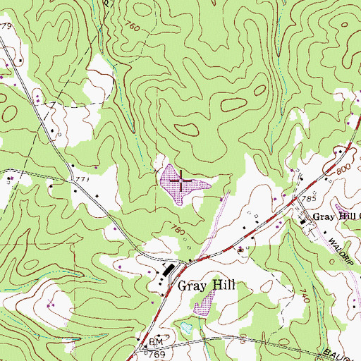 Topographic Map of Zachery Lake, GA