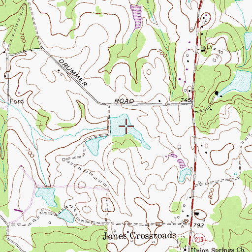 Topographic Map of Dickerson Lake, GA