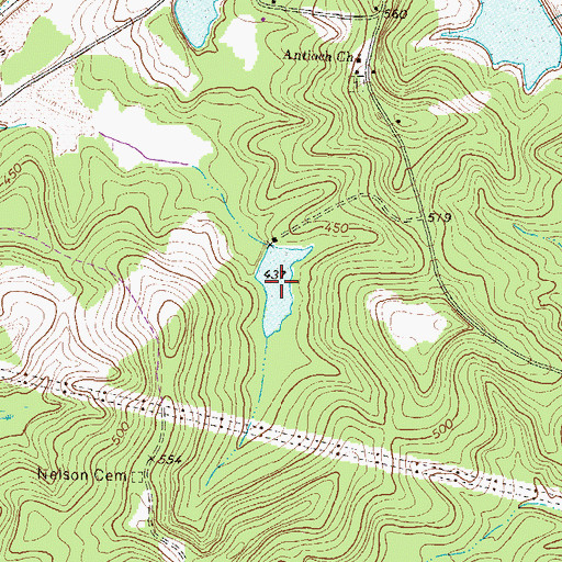 Topographic Map of Jolly Pond, GA