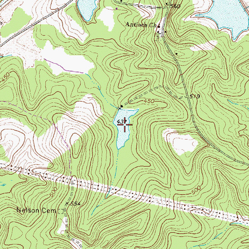 Topographic Map of Jolly Pond, GA