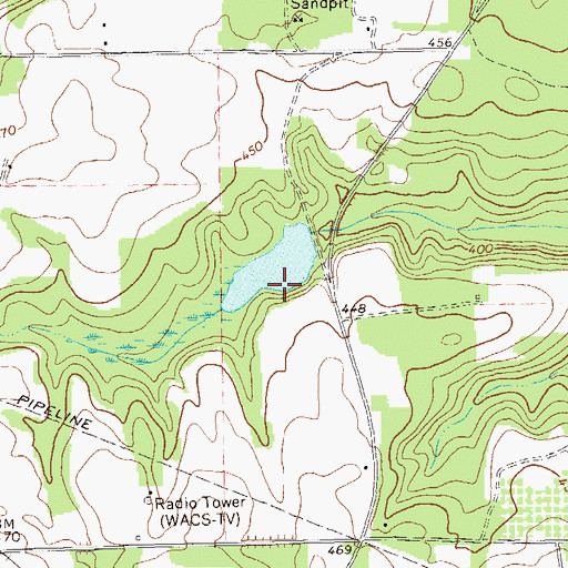 Topographic Map of Kennedy Lake Dam, GA