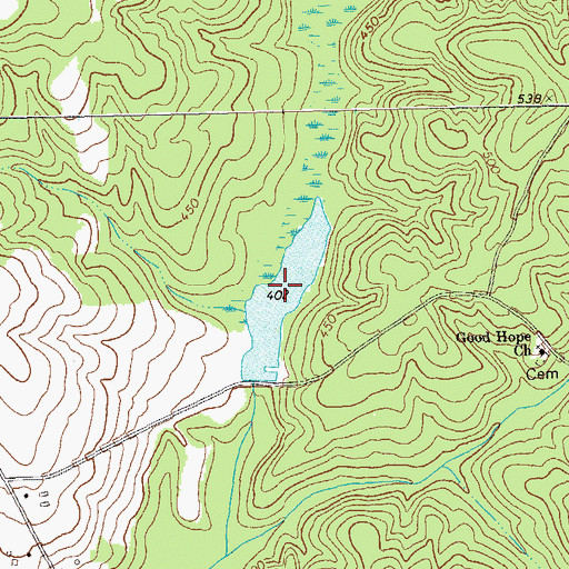 Topographic Map of Bankston Lake, GA