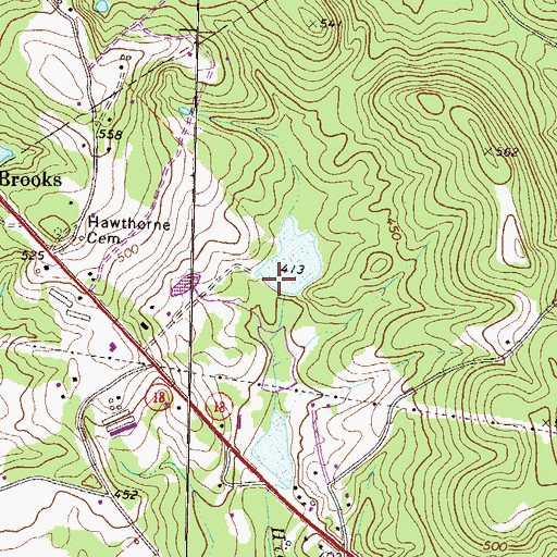 Topographic Map of Ayers Lake Dam, GA
