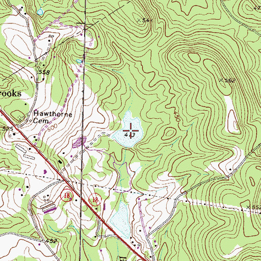 Topographic Map of Ayers Lake, GA