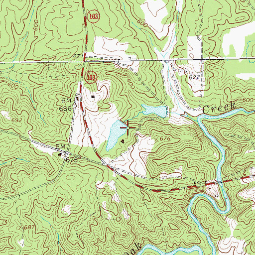 Topographic Map of Davis Pond Dam, GA